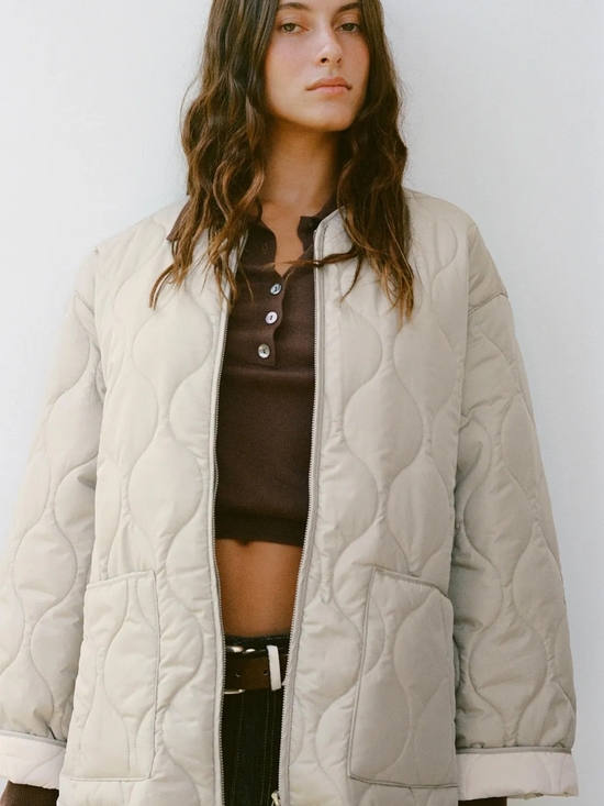 Zara Jackets & Blazers - Zara Cream Water-Repellent Puffer Jacket